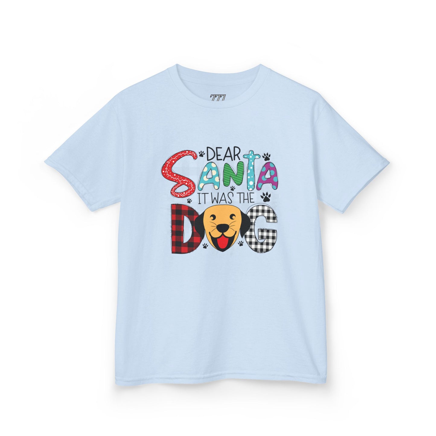 Dear Santa It Was The Dog Kids Christmas T-Shirt – Funny Holiday Dog Lover Tee