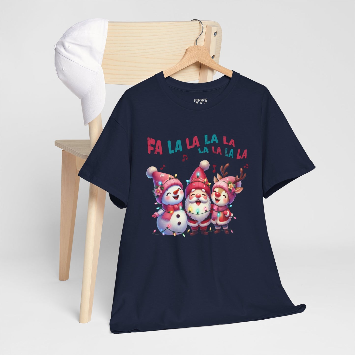 Festive Caroling Trio Unisex T-Shirt – Cute Santa, Snowman & Reindeer Holiday Shirttton T-Shirt