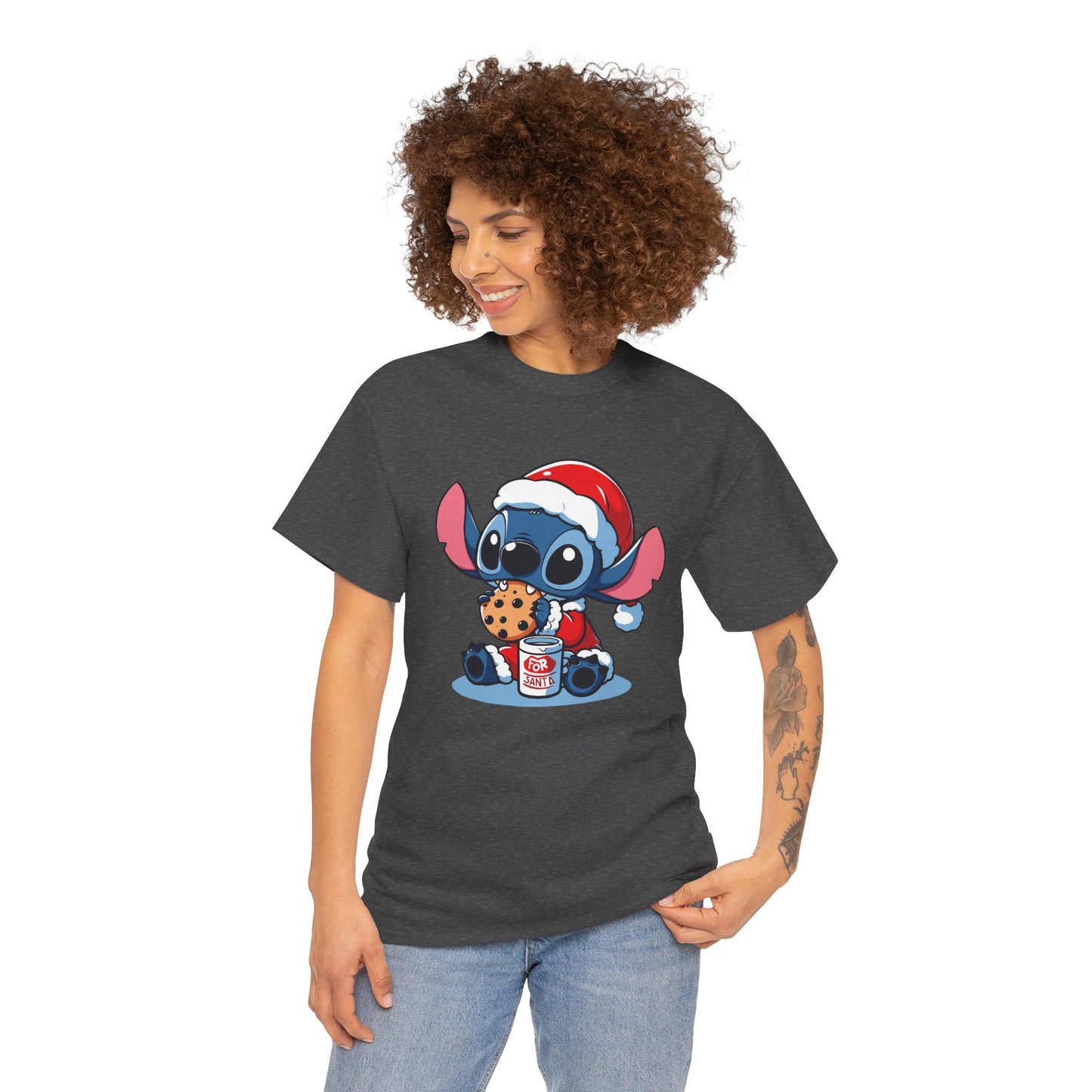 Saint Stitch Christmas T-Shirt – Cute Holiday Alien Unisex Heavy Cotton Tee