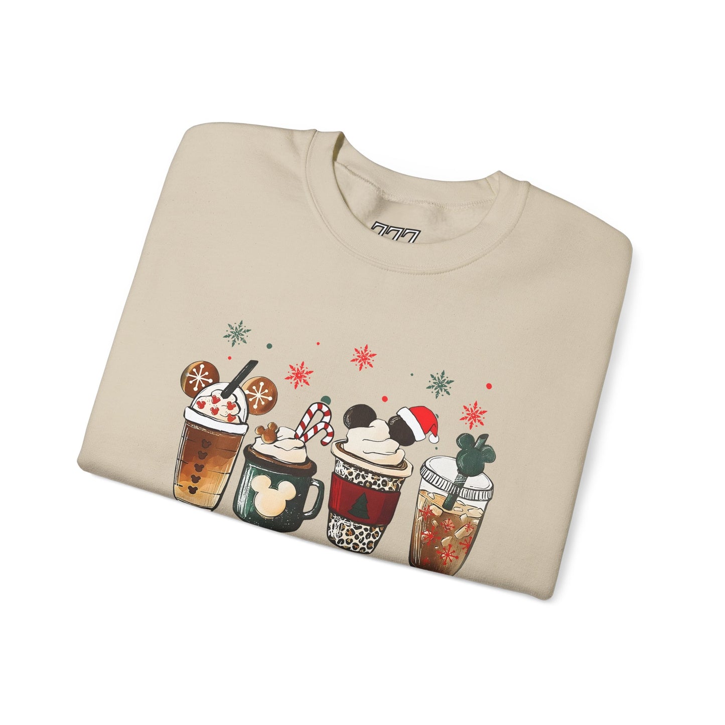 Christmas Coffee Lovers Crewneck – Cute Holiday Drink Art Sweatshirt (Unisex)