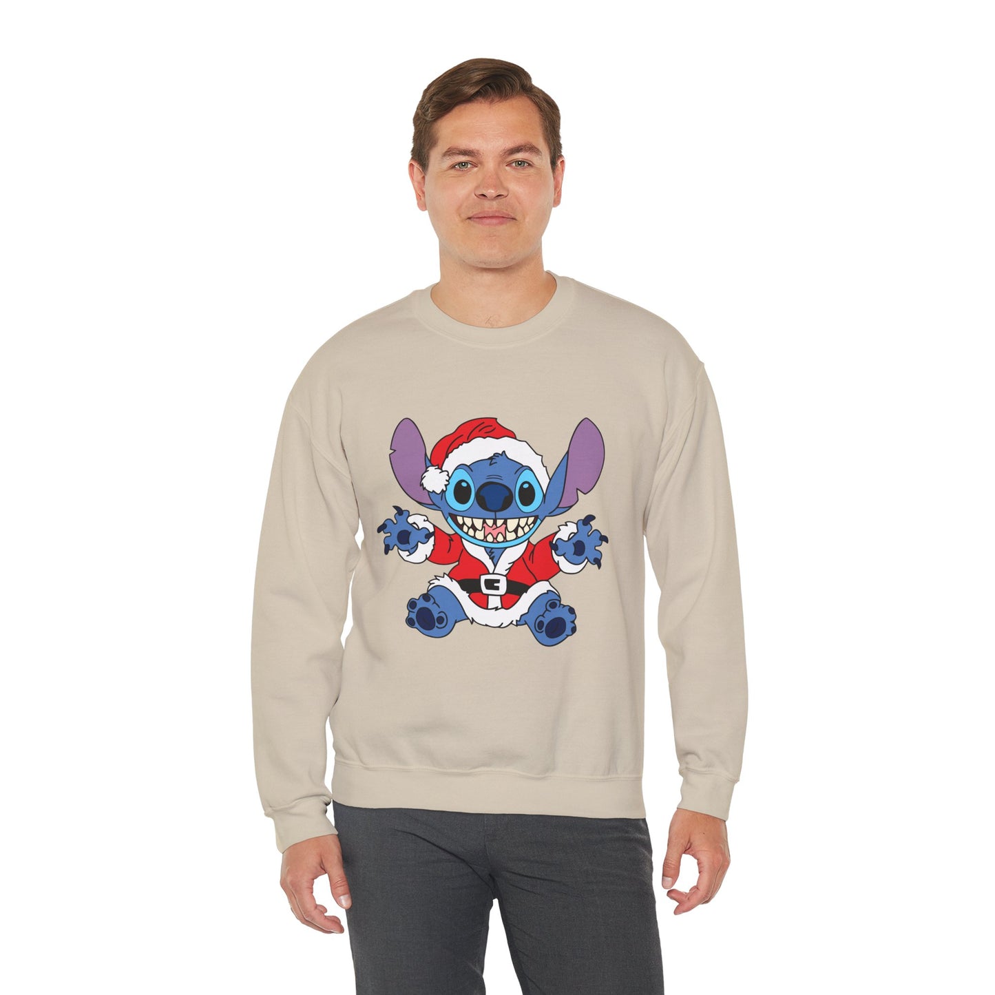 Alien Santa Christmas Crewneck – Cozy Blue Alien Holiday Sweatshirt (Unisex)