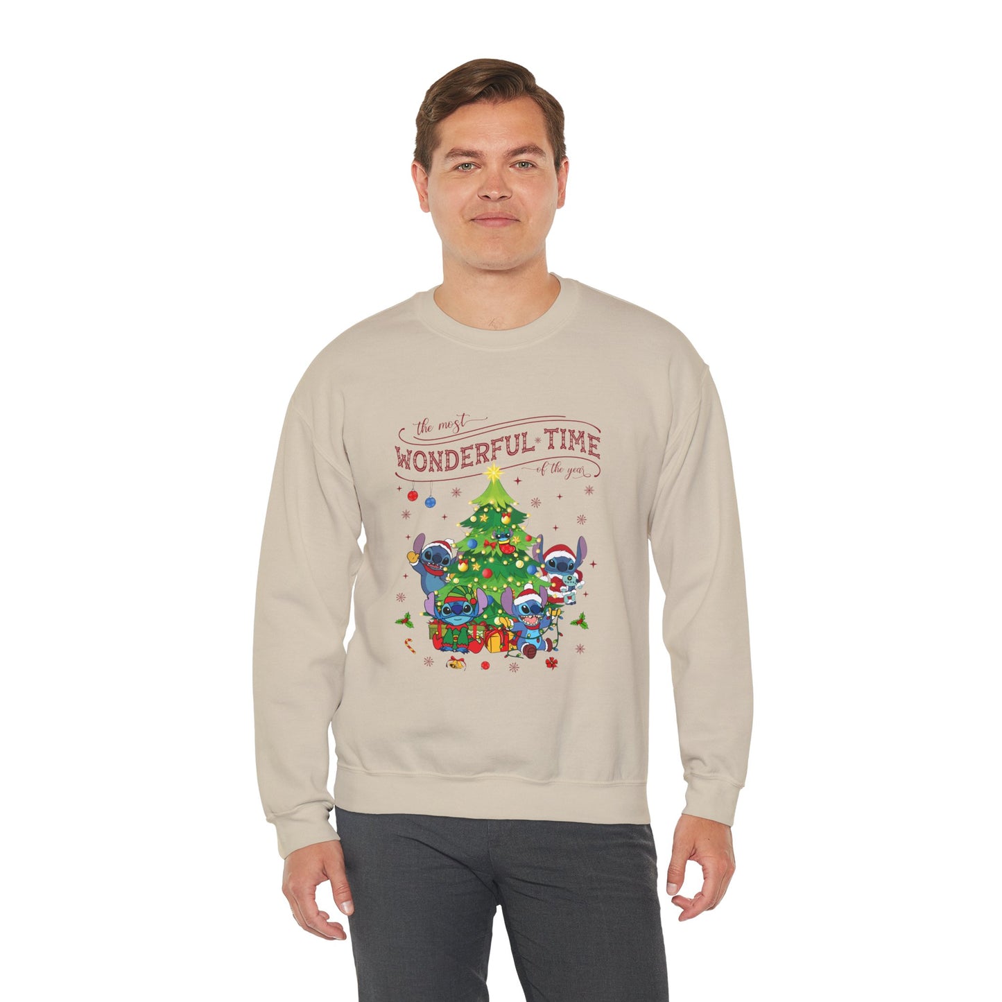 The Most Wonderful Time of the Year Christmas Sweatshirt – Cute Holiday Characters Festive Unisex Heavy Blend Crewneck
