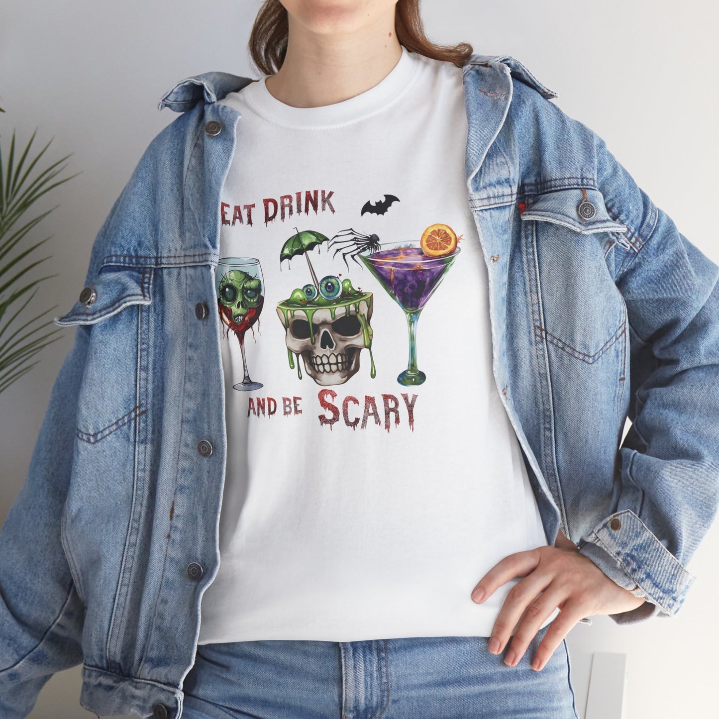 Eat, Drink And Be Scary Unisex Heavy Cotton T-Shirt