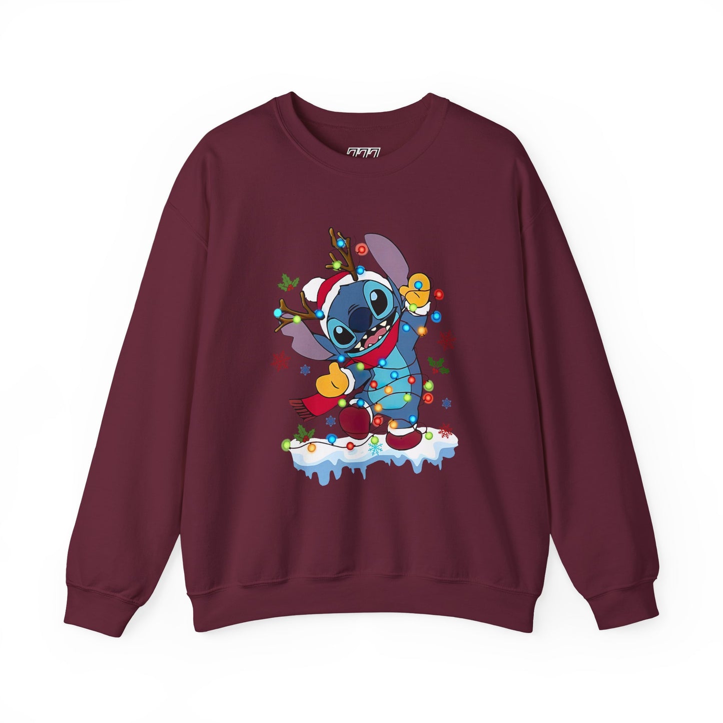 Festive Blue Alien Christmas Lights Unisex Heavy Blend Crewneck Sweatshirt – Cute Holiday Sweater