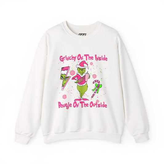 Grinchy On The Inside, Bougie On The Outside Unisex Heavy Blend Crewneck Sweatshirt