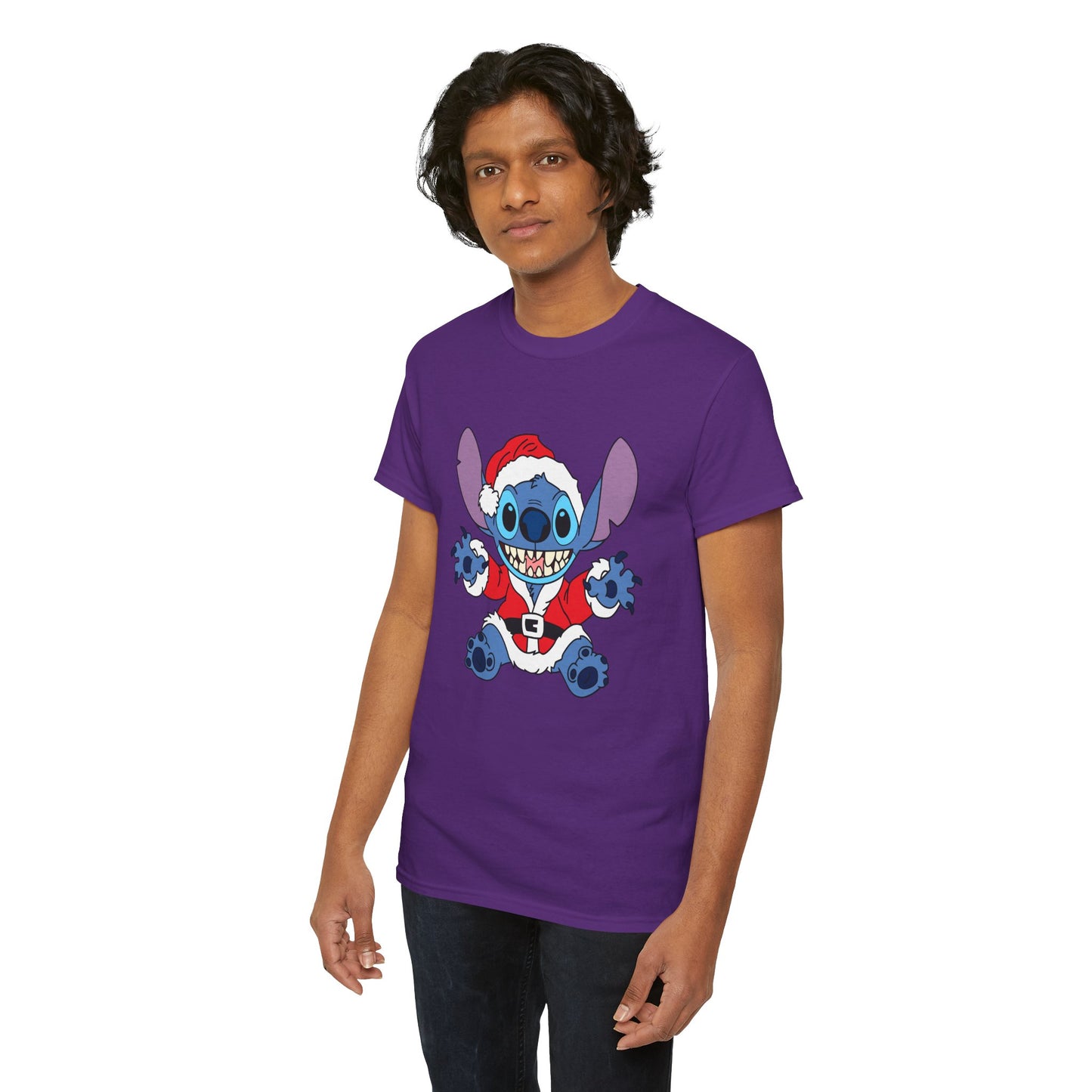 Alien Santa Christmas T-Shirt – Cute Blue Alien Holiday Graphic Tee (Unisex)