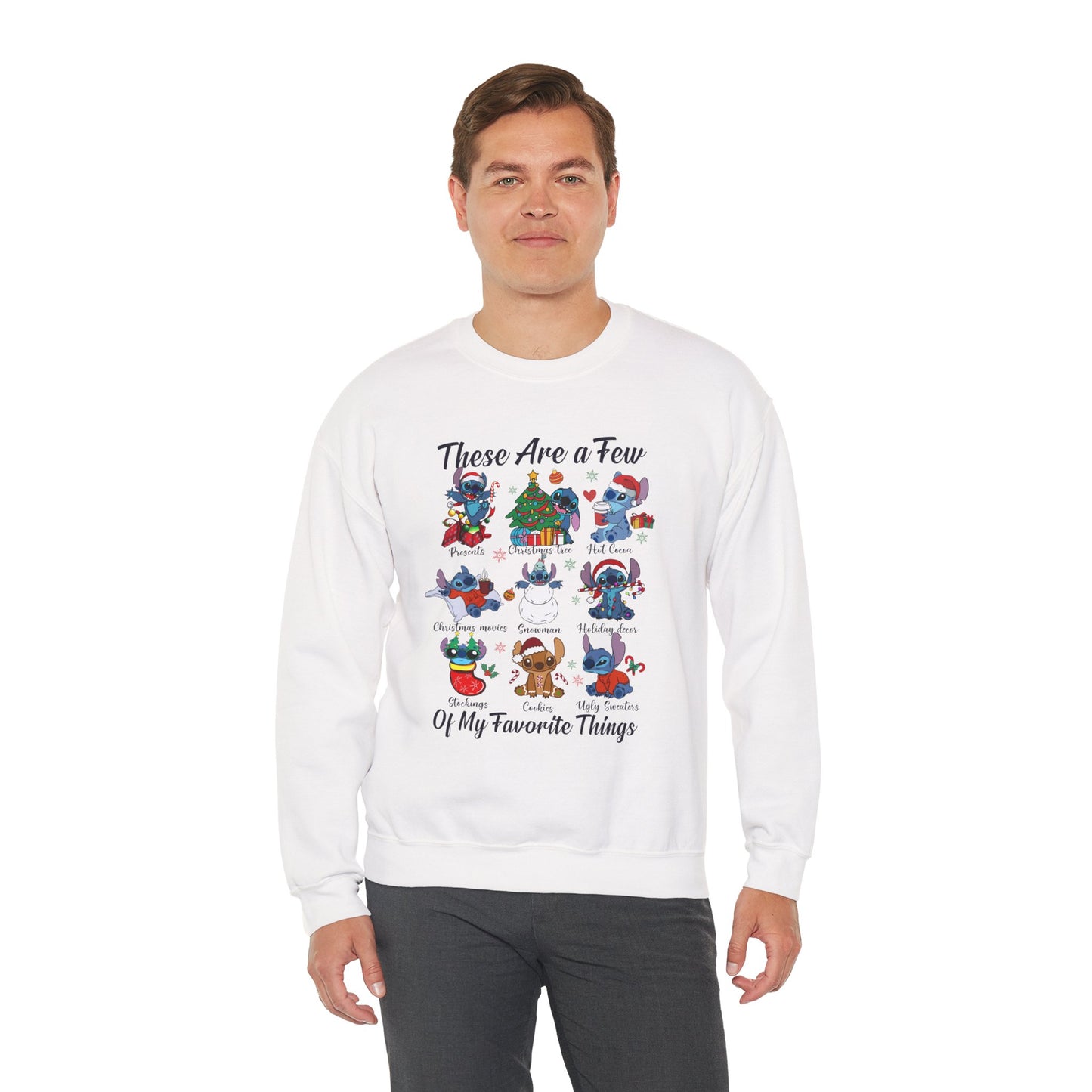 These Are a Few of My Favorite Things Christmas Characters Holiday Sweatshirt – Cute Festive Unisex Heavy Blend Crewneck