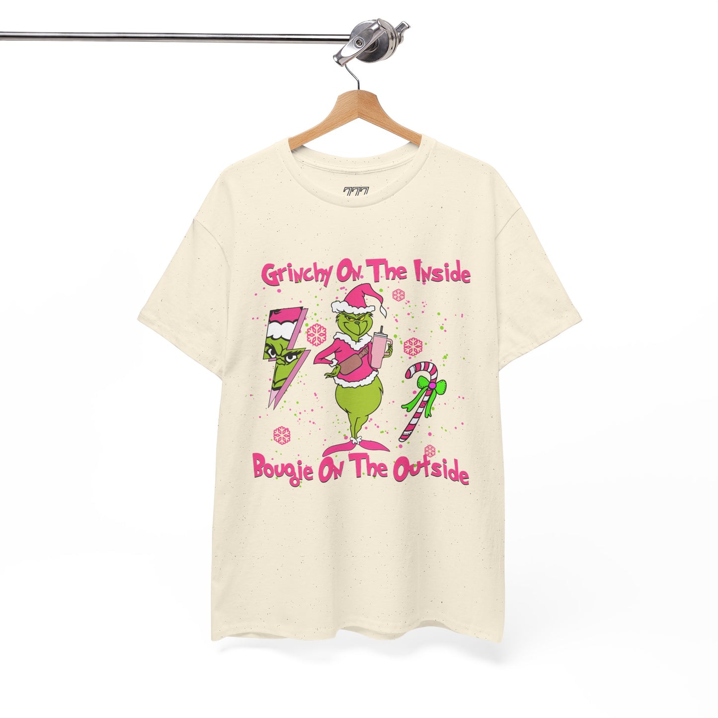 Grinchy On The Inside, Bougie On The Outside Unisex Heavy Cotton T-Shirt - Funny Holiday Tee