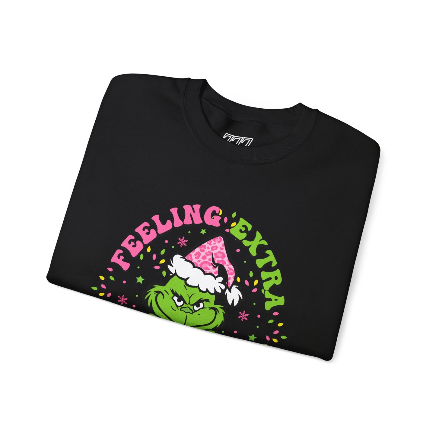 Feeling Extra Grinchy Today Funny Christmas Grinch-Inspired Holiday Sweatshirt – Pink Santa Festive Unisex Heavy Blend Crewneck