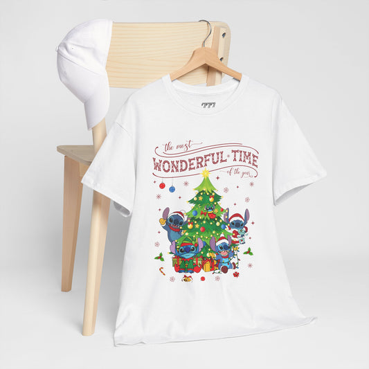 The Most Wonderful Time of the Year Christmas Tee – Cute Holiday Characters Festive Unisex Heavy Cotton T-Shirt