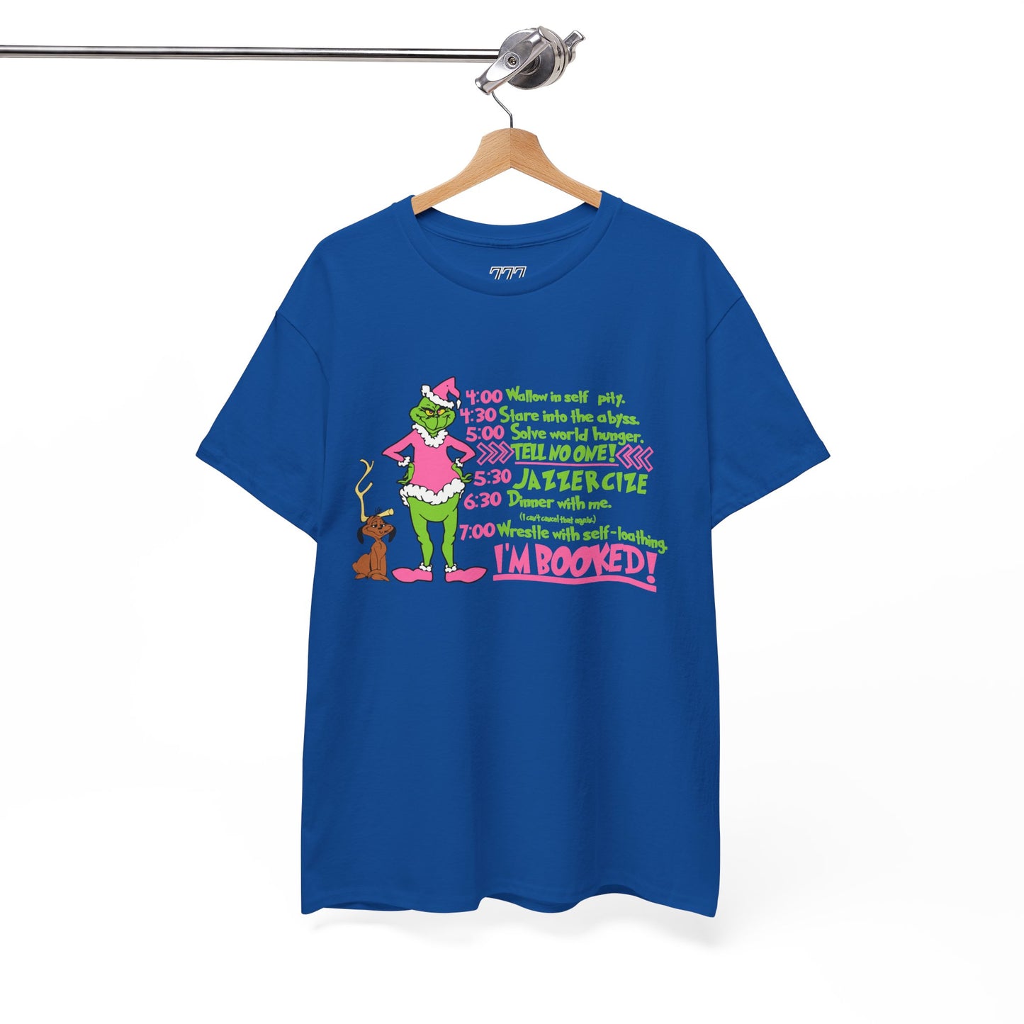 I’m Booked Grinch Schedule Funny Christmas Tee Unisex Heavy Cotton T-Shirt