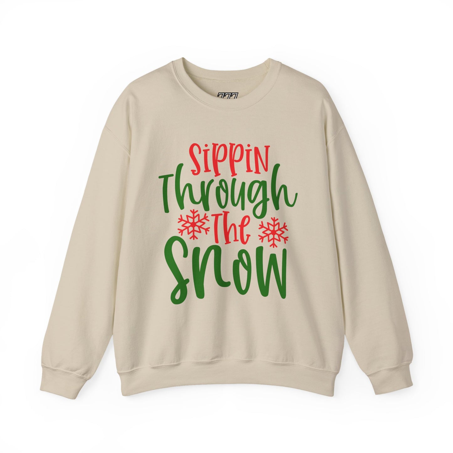 Sippin’ Through The Snow Sweatshirt – Festive Holiday Unisex Heavy Blend Crewneck