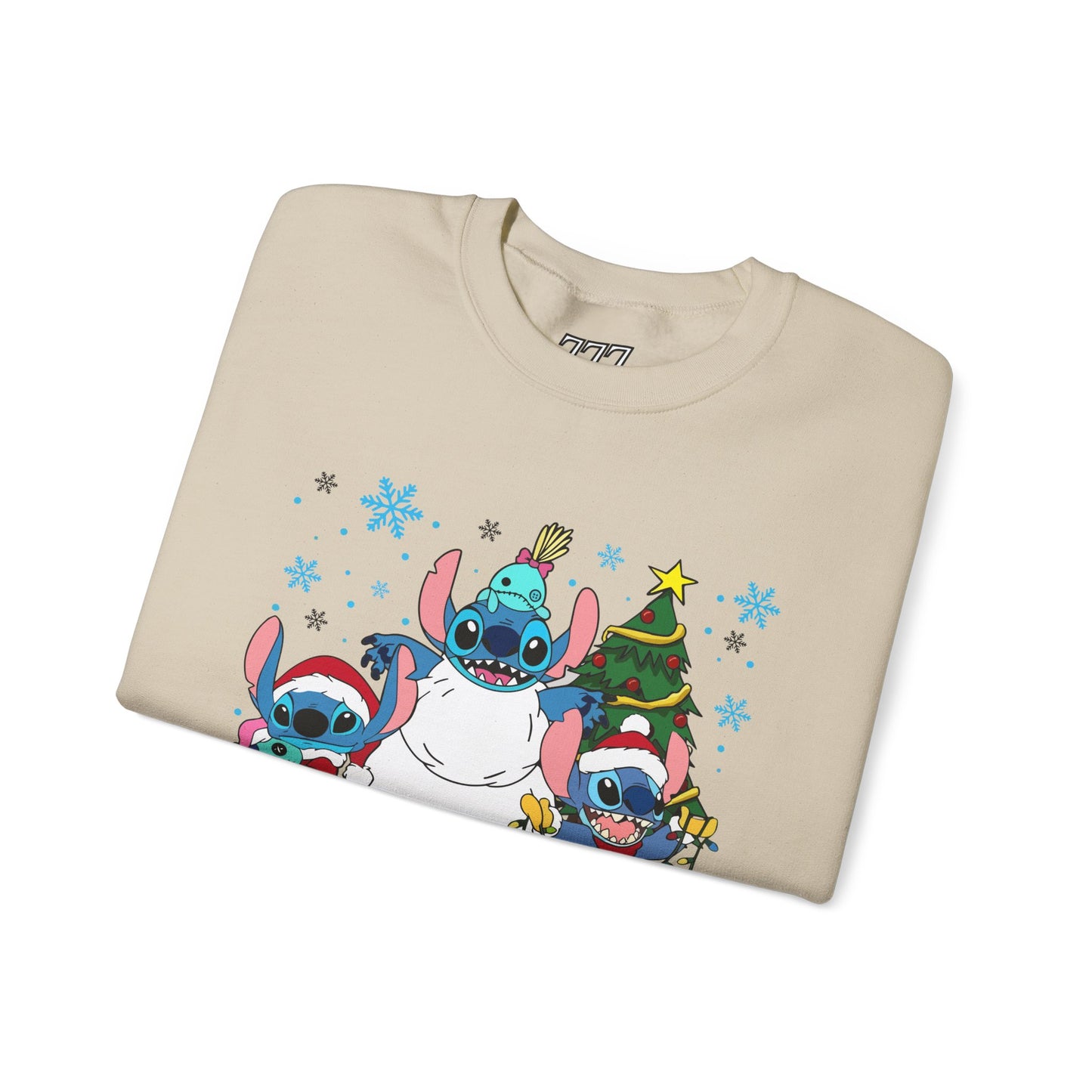 Stitch Christmas Vibes Sweatshirt – Cute Holiday Trio Unisex Heavy Blend Crewneck