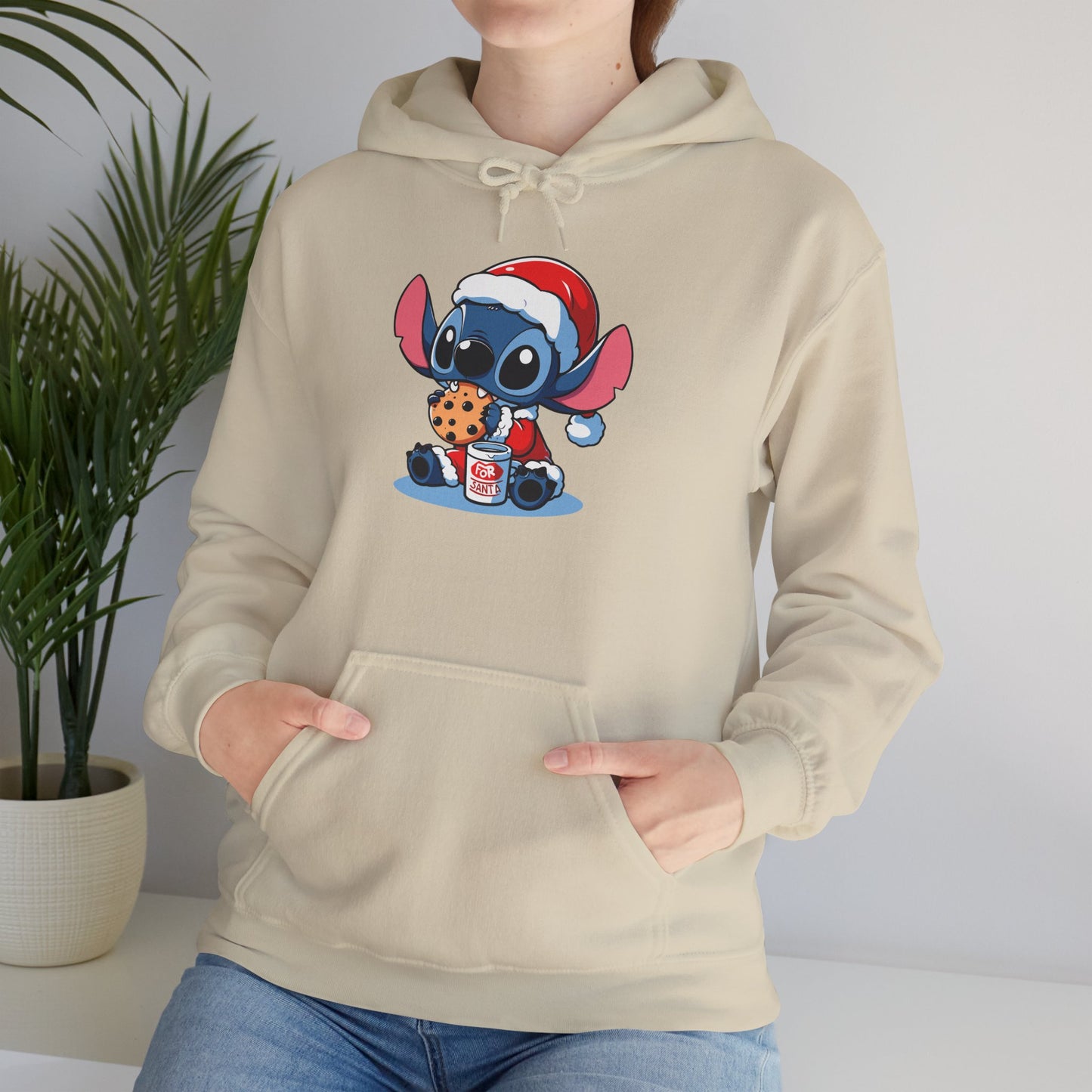 Saint Stitch Christmas Hoodie – Cute Holiday Alien Unisex Heavy Blend Sweatshirt
