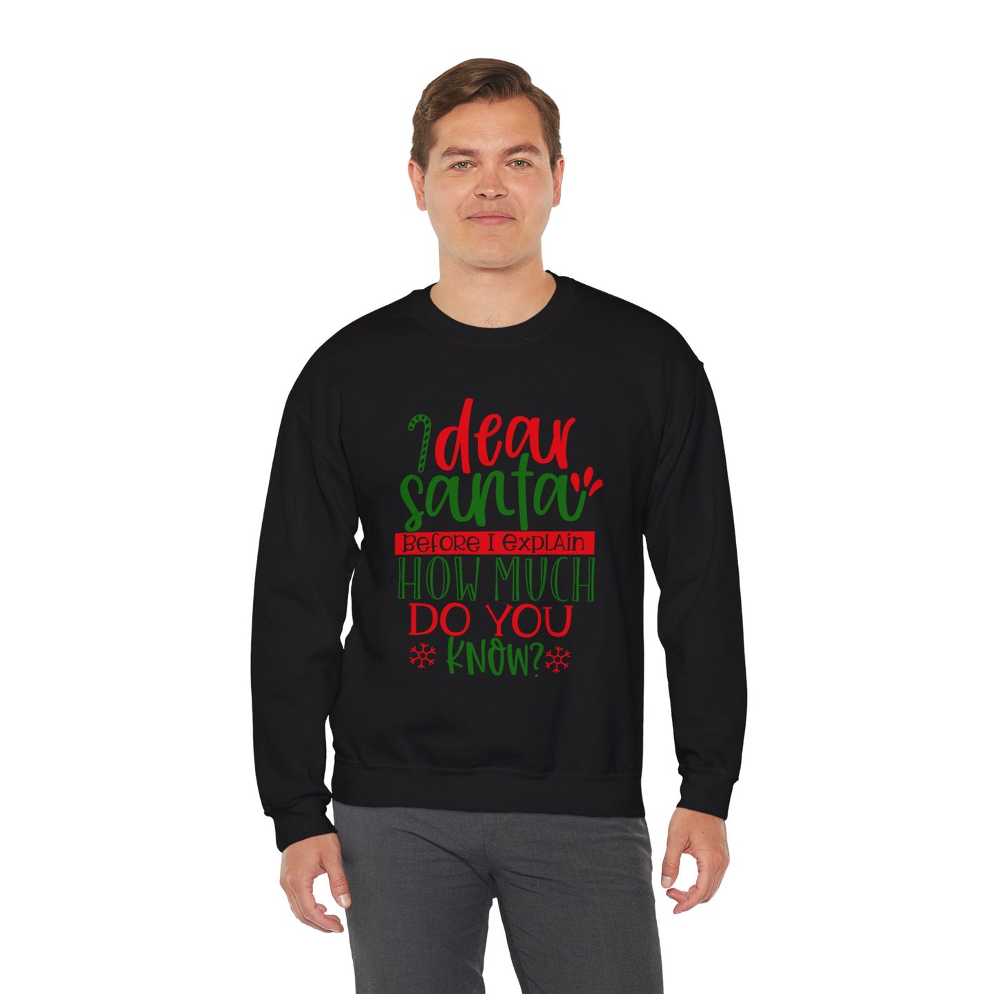 Dear Santa, Before I Explain How Much Do You Know? Unisex Heavy Blend Crewneck Sweatshirt