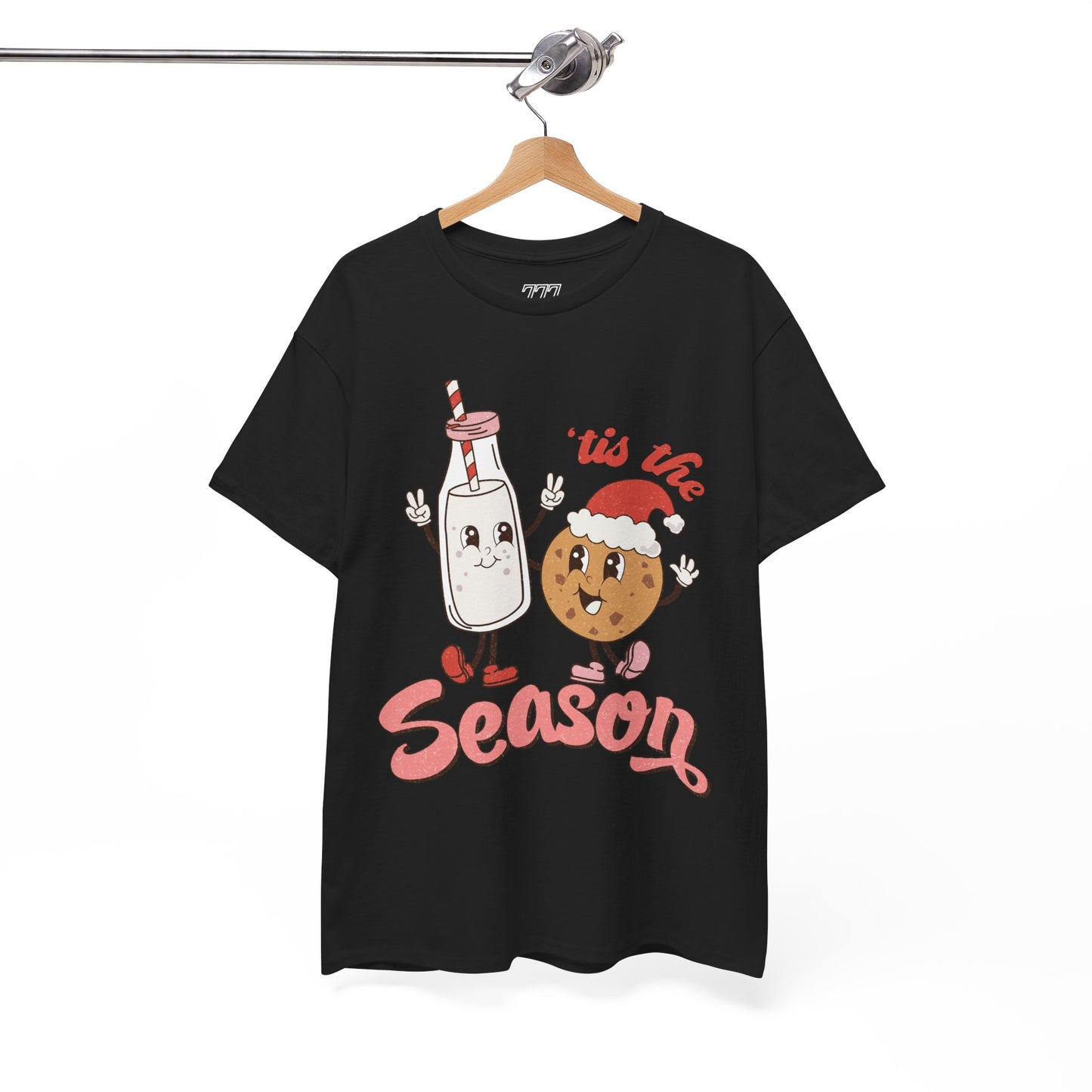 Tis The Season Milk & Cookie Christmas Unisex Heavy Cotton T-Shirt