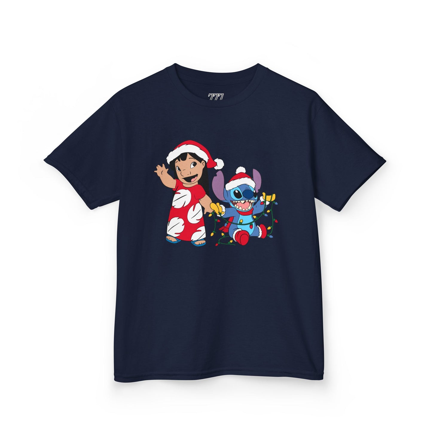 Island Holiday Duo Kids Christmas T-Shirt – Festive Blue Alien & Girl Holiday Tee