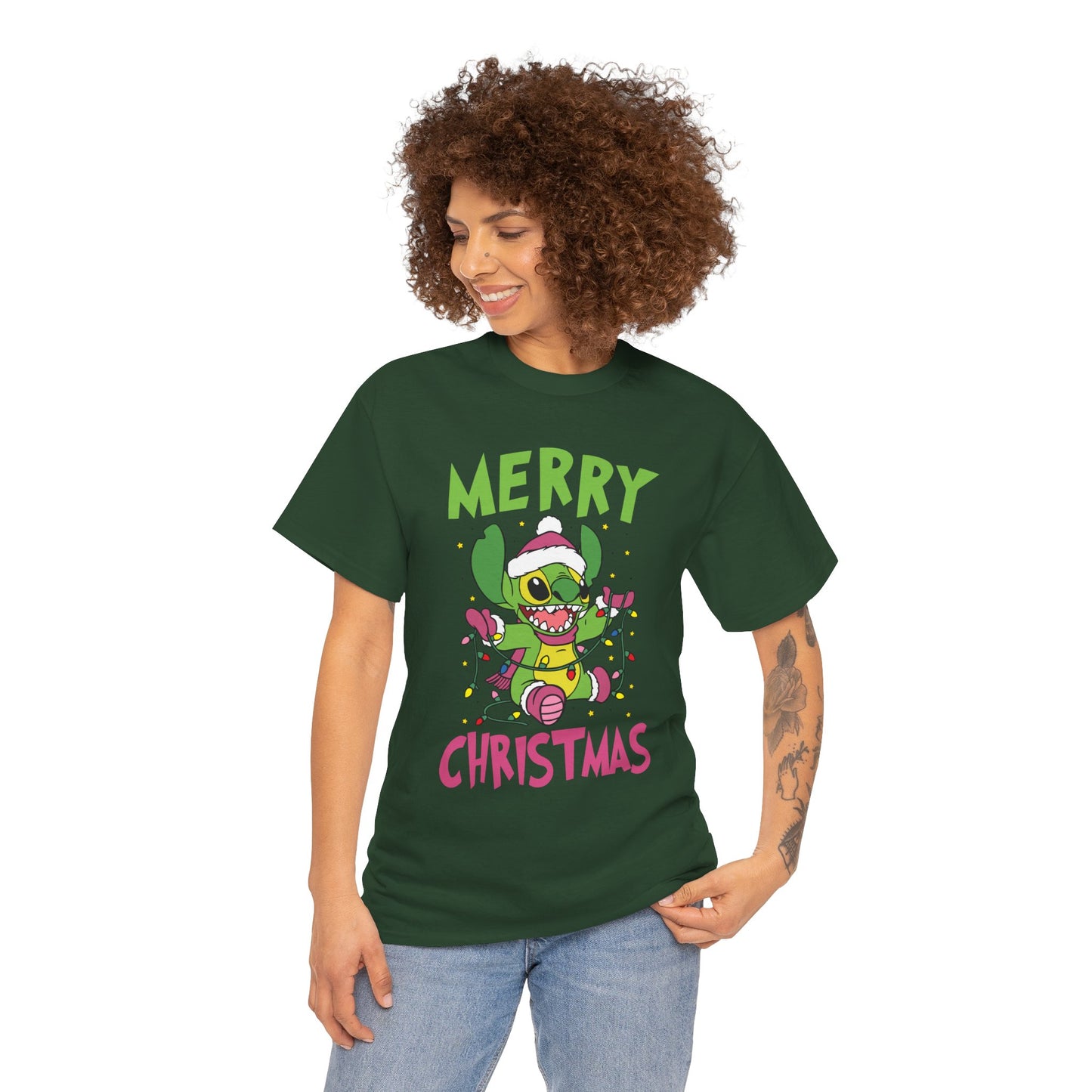Stinch Merry Christmas T-Shirt – Funny Holiday Alien Unisex Heavy Cotton Tee