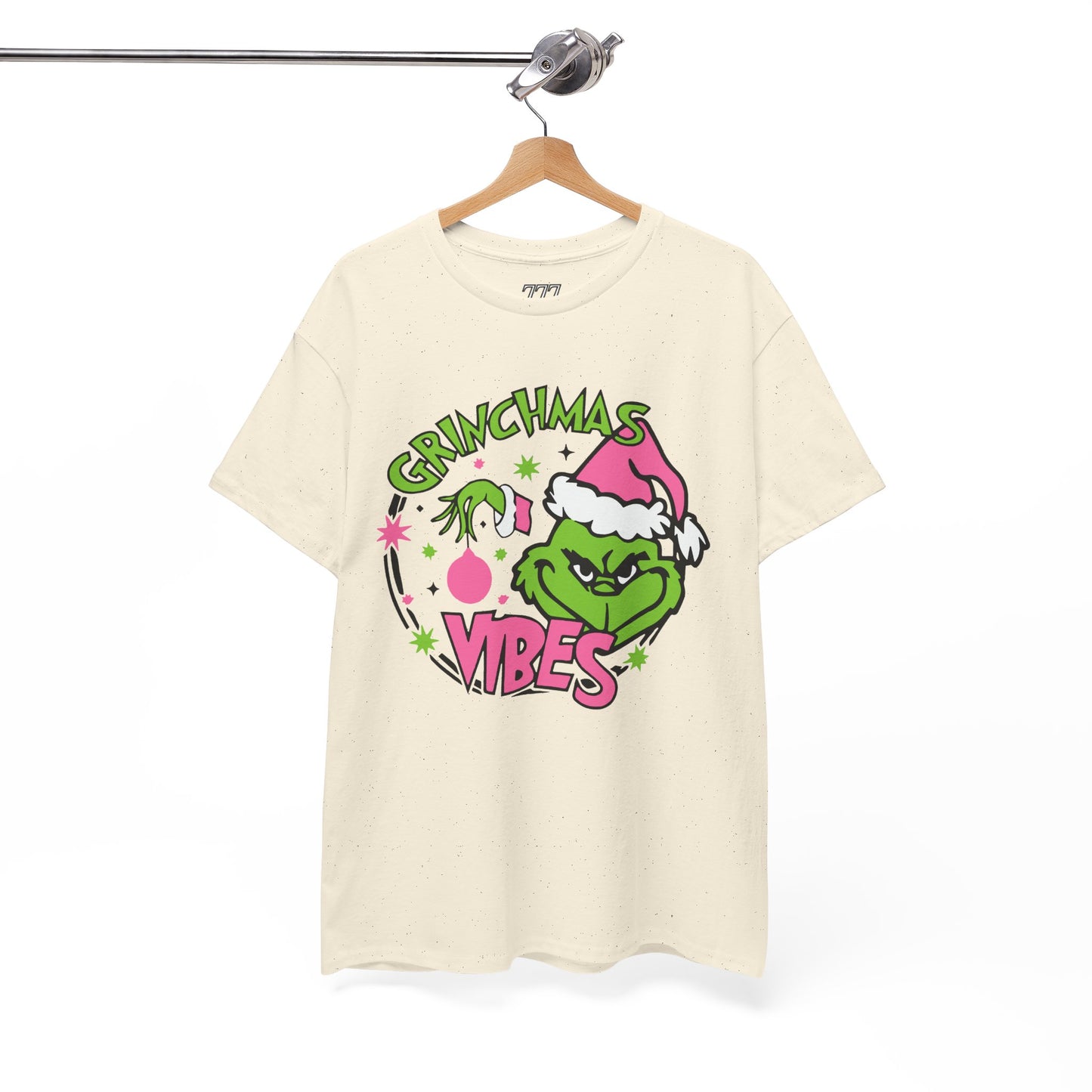 Grinchmas Vibes Funny Christmas Grinch-Inspired Holiday Tee – Pink Santa Festive Unisex Heavy Cotton T-Shirt