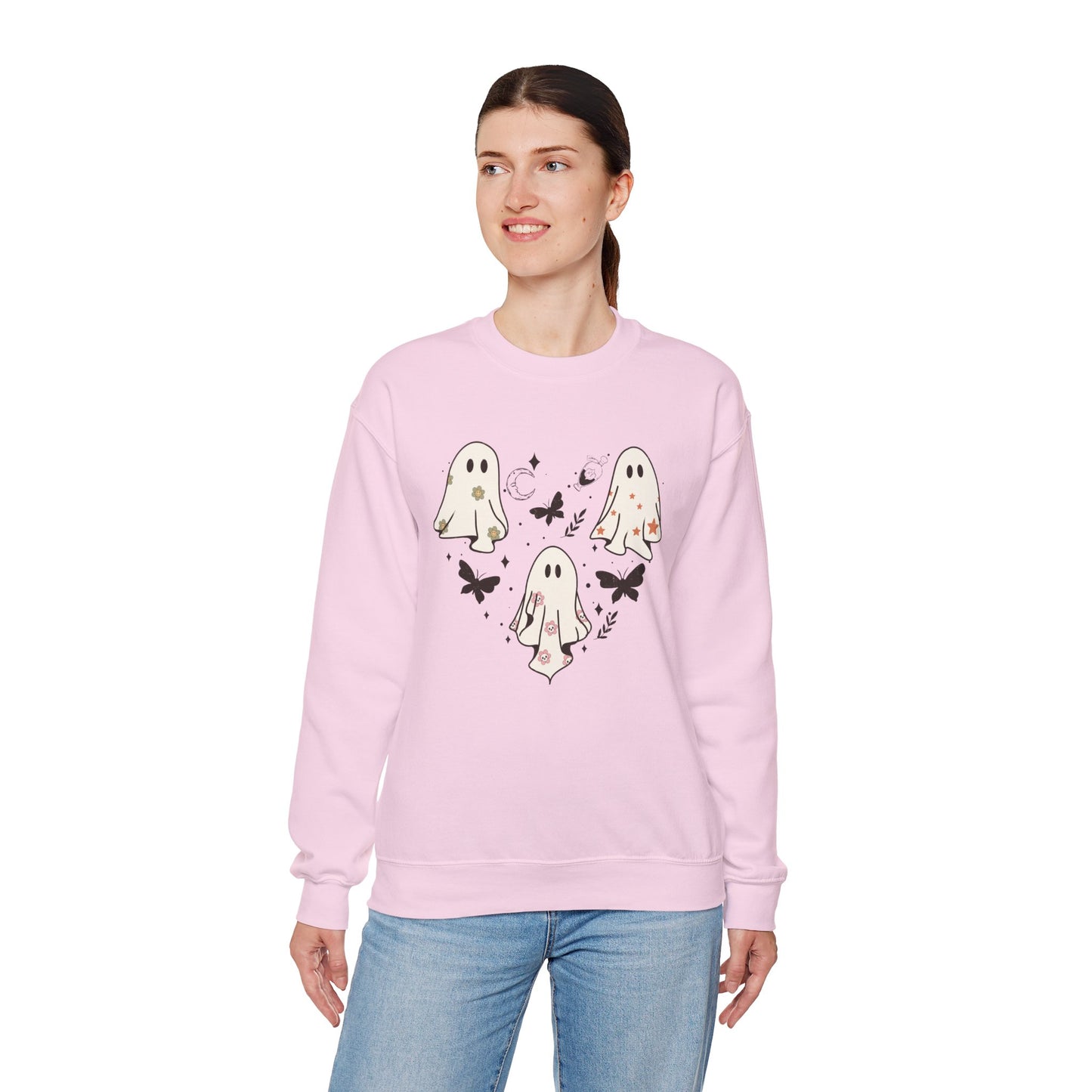 Little Ghost Heart Unisex Heavy Blend Crewneck Sweatshirt