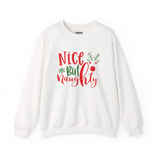 Nice But Naughty Sweatshirt – Cute & Sassy Christmas Unisex Heavy Blend Crewneck