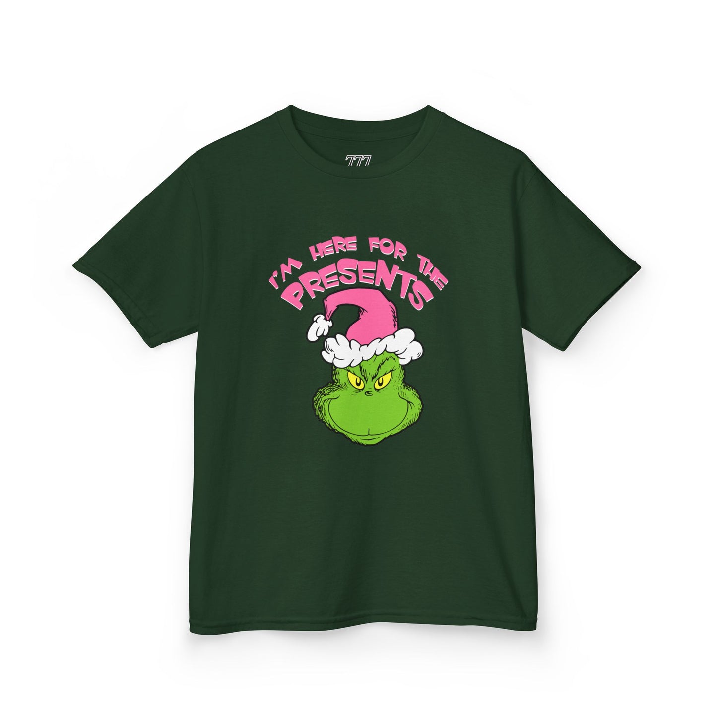 I’m Here for the Presents Kids Christmas T-Shirt – Funny Holiday Santa Hat Tee