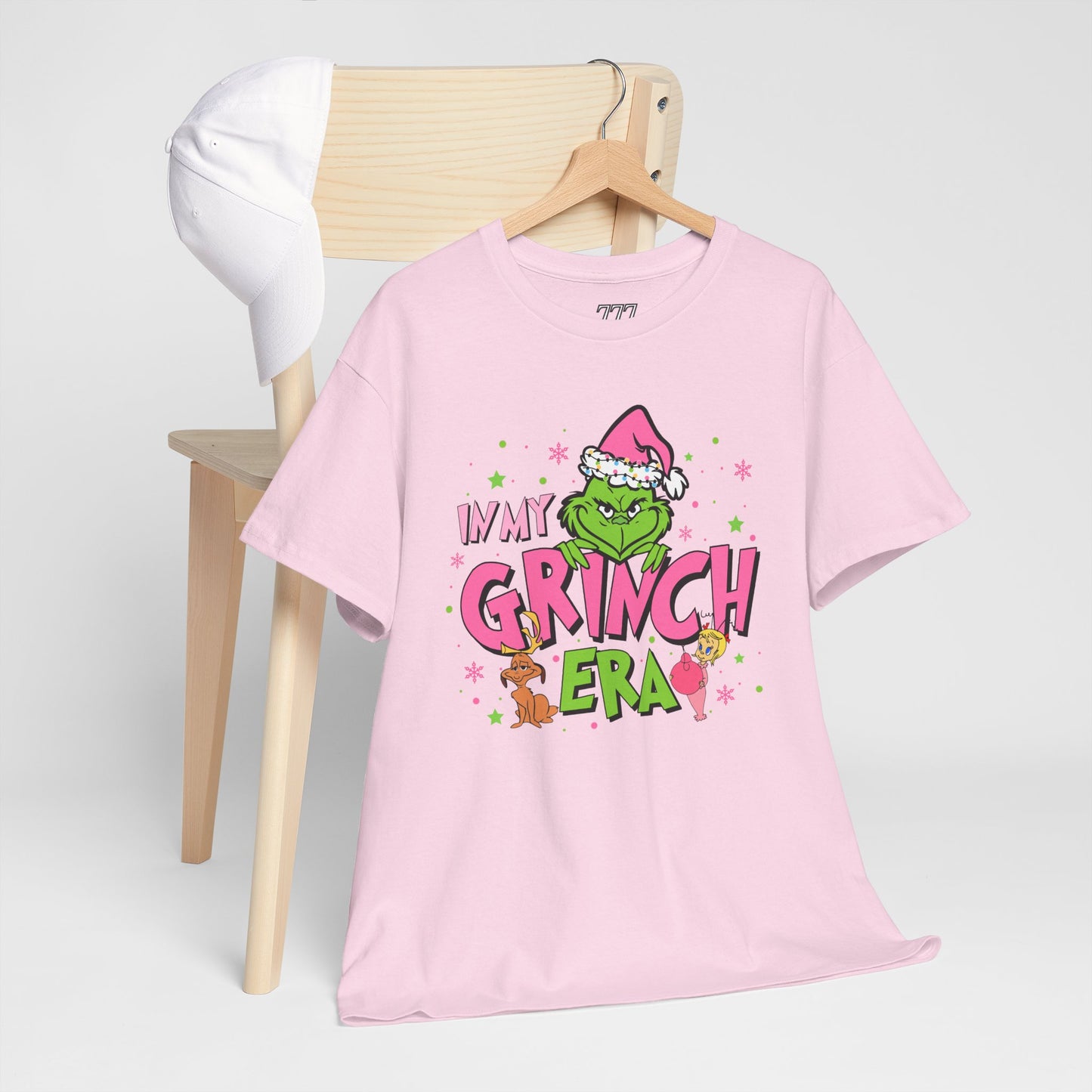 In My Grinch Era Funny Christmas Grinch-Inspired Holiday Tee – Pink Santa Festive Unisex Heavy Cotton T-Shirt