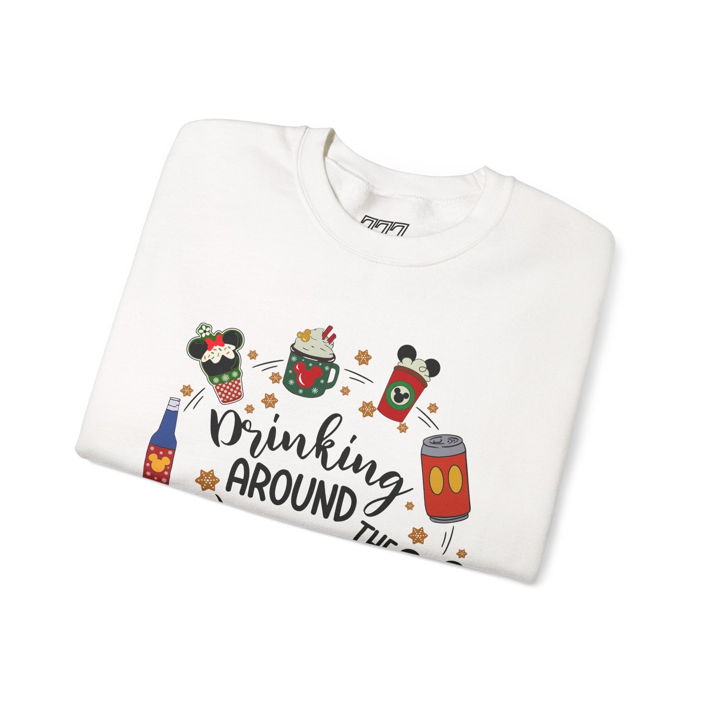 Drinking Around the World Christmas Crewneck – Fun Holiday Travel & Cocktail Sweatshirt (Unisex)