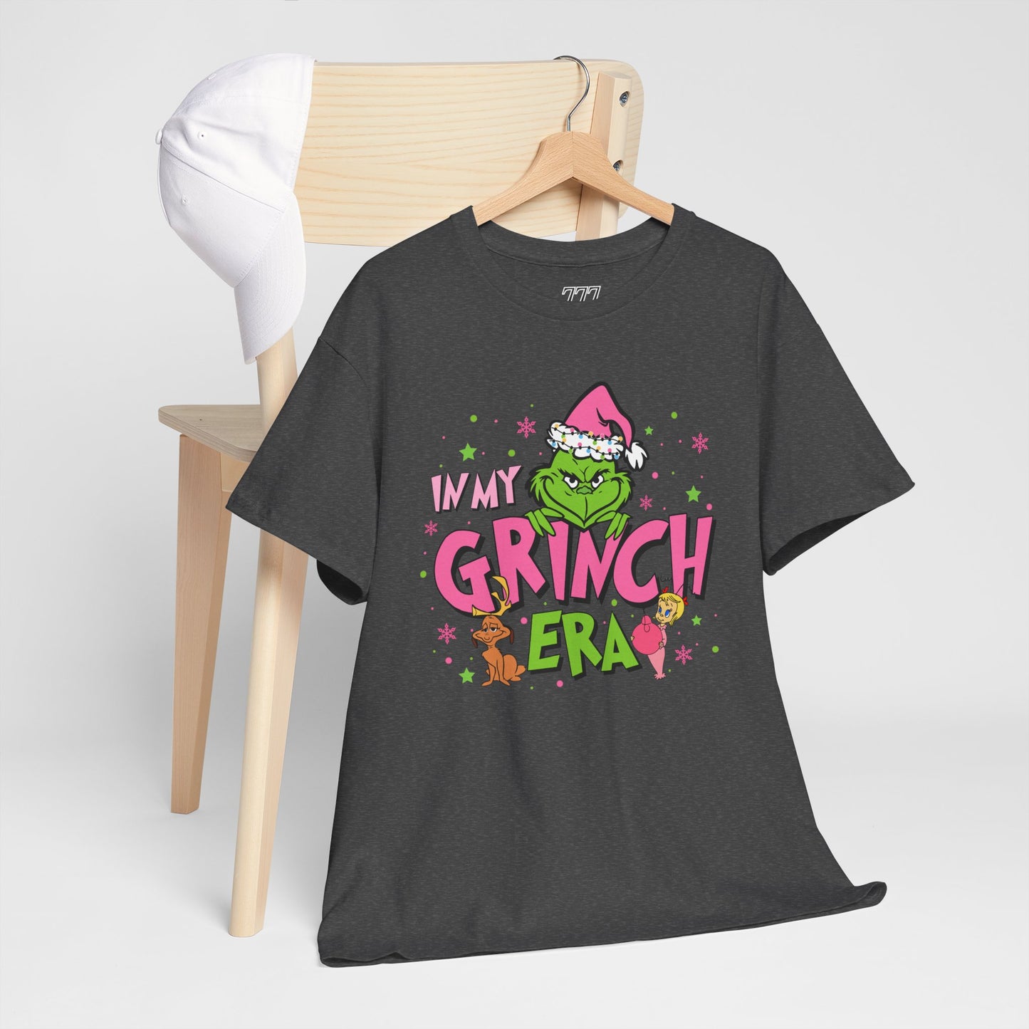 In My Grinch Era Funny Christmas Grinch-Inspired Holiday Tee – Pink Santa Festive Unisex Heavy Cotton T-Shirt