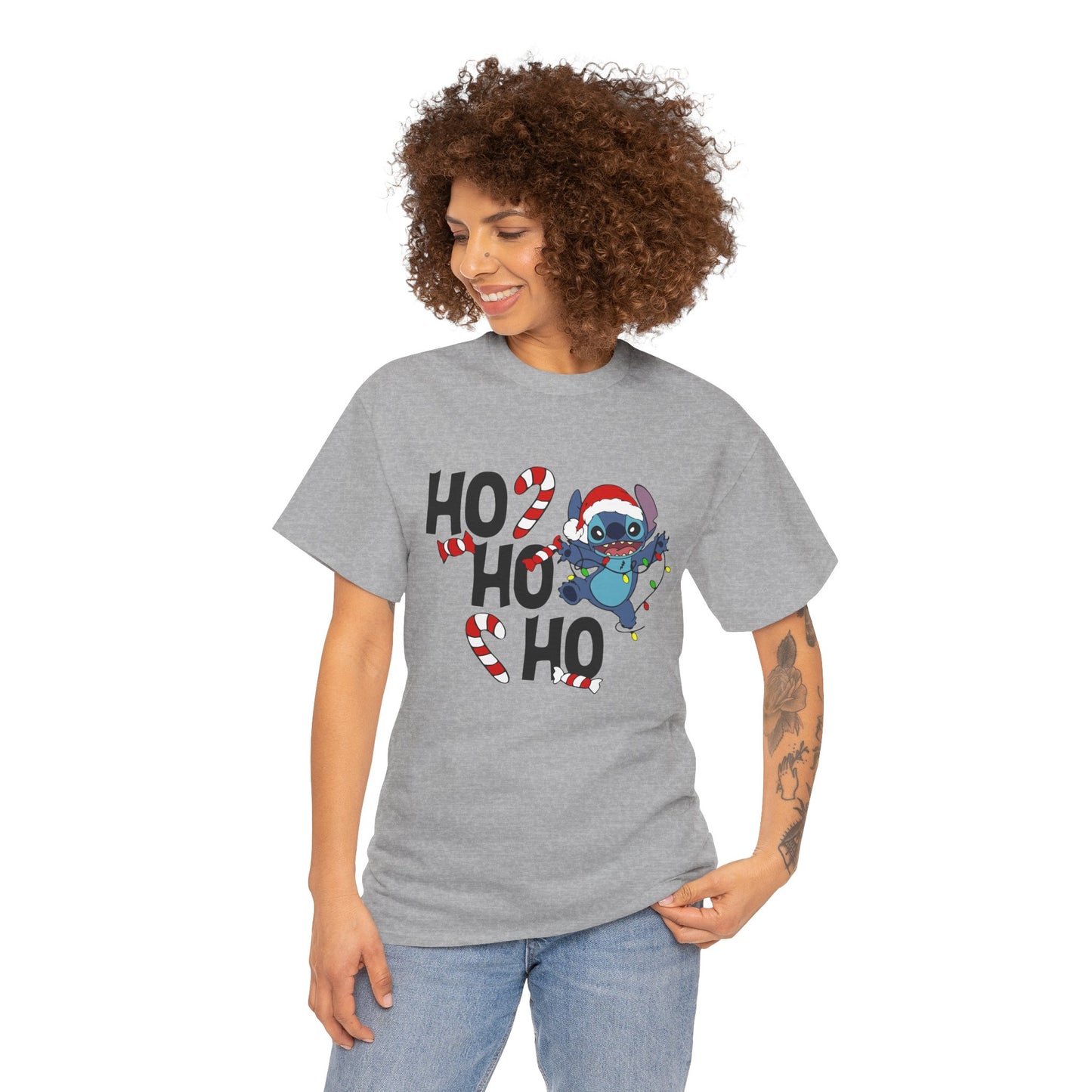 Ho Ho Ho Christmas Alien T-Shirt – Festive Unisex Heavy Cotton Holiday Tee