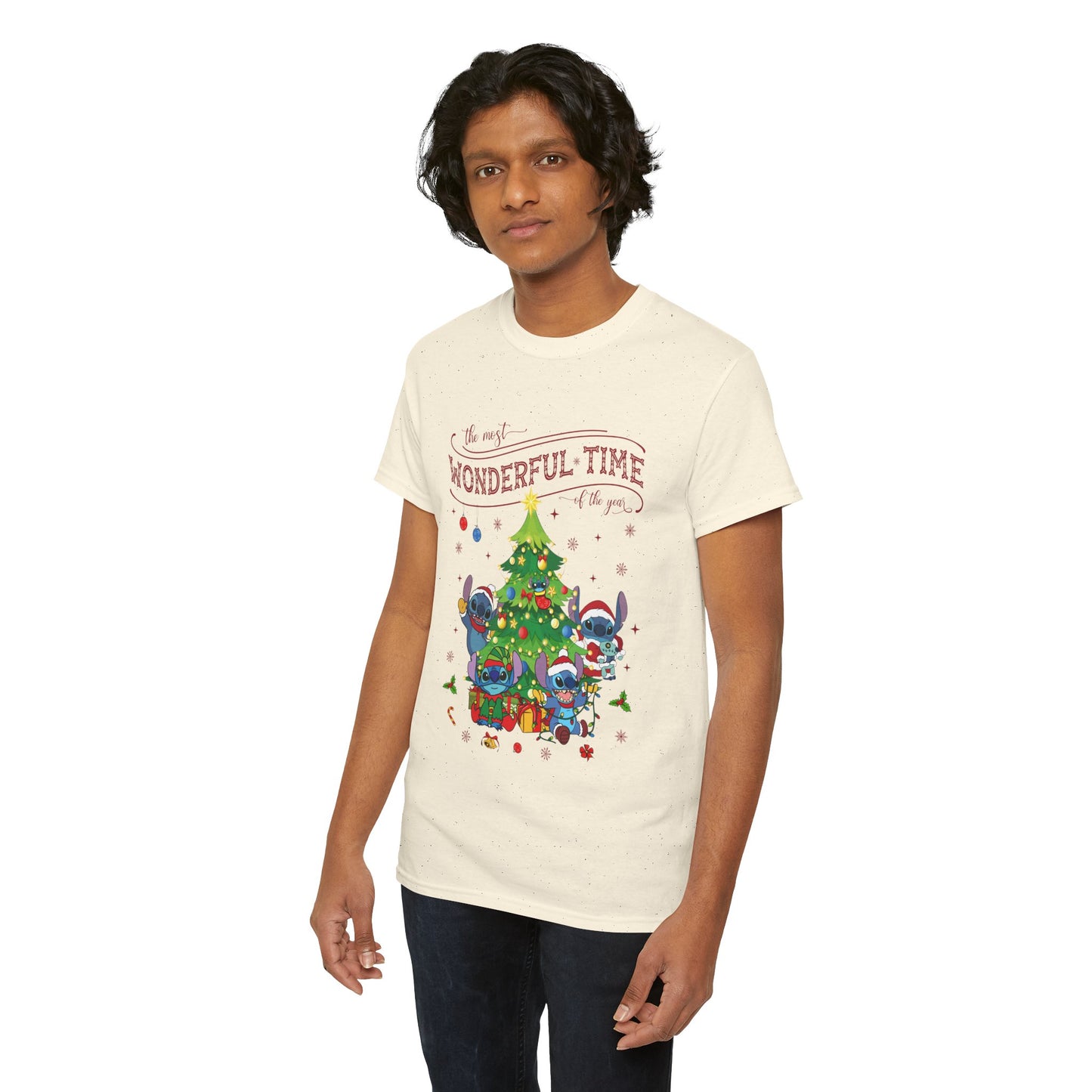 The Most Wonderful Time of the Year Christmas Tee – Cute Holiday Characters Festive Unisex Heavy Cotton T-Shirt