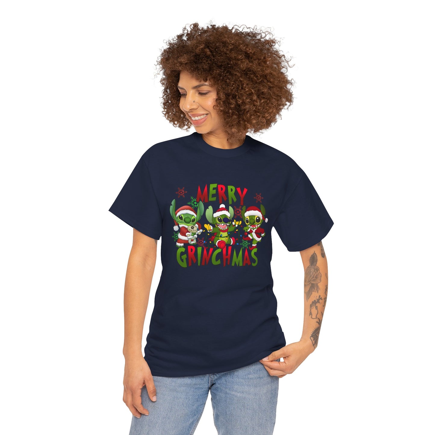 Merry Grinchmas T-Shirt – Funny Christmas Unisex Heavy Cotton Holiday Tee