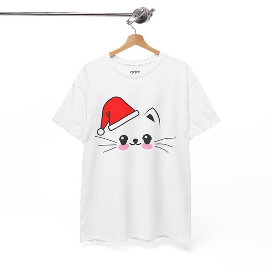 Cat Santa Christmas T-Shirt – Cute Kawaii Cat Holiday Tee (Unisex)