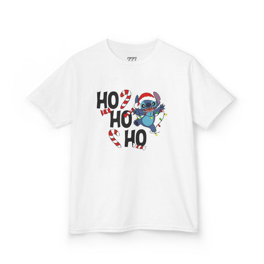 Ho Ho Ho Christmas Alien Kids T-Shirt – Festive Heavy Cotton Holiday Tee