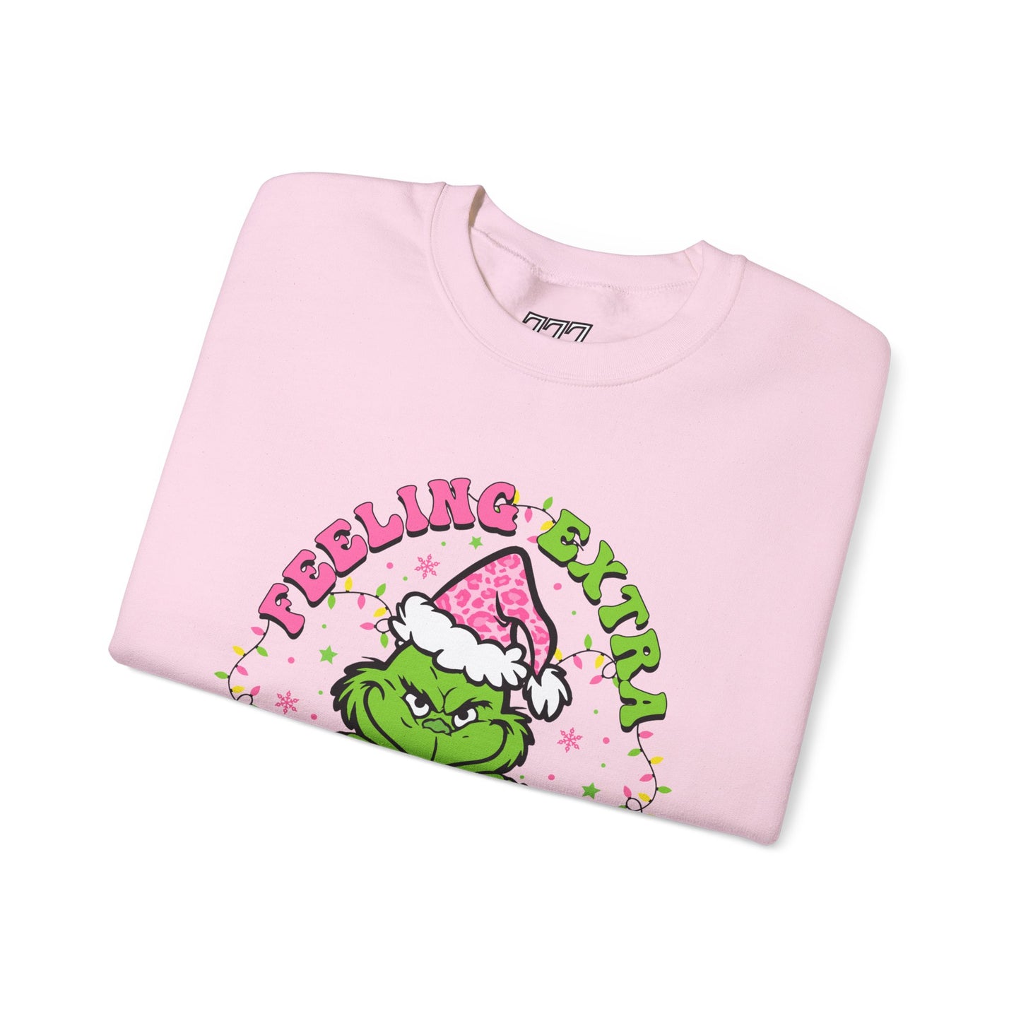 Feeling Extra Grinchy Today Funny Christmas Grinch-Inspired Holiday Sweatshirt – Pink Santa Festive Unisex Heavy Blend Crewneck
