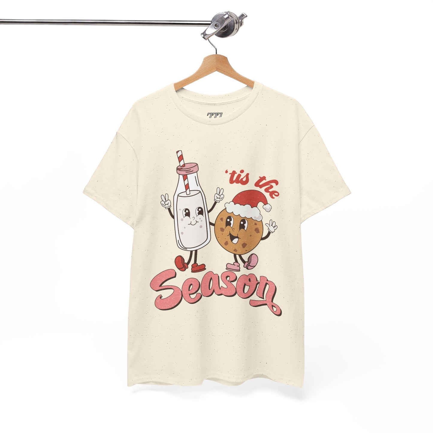Tis The Season Milk & Cookie Christmas Unisex Heavy Cotton T-Shirt