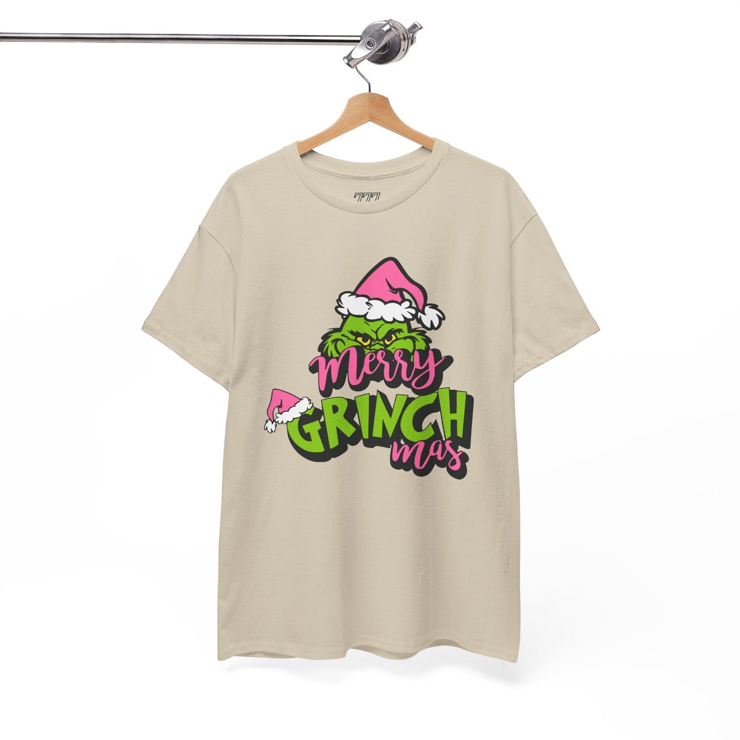 Merry Grinchmas Funny Christmas Grinch-Inspired Holiday Tee – Pink Santa Festive Unisex Heavy Cotton T-Shirt