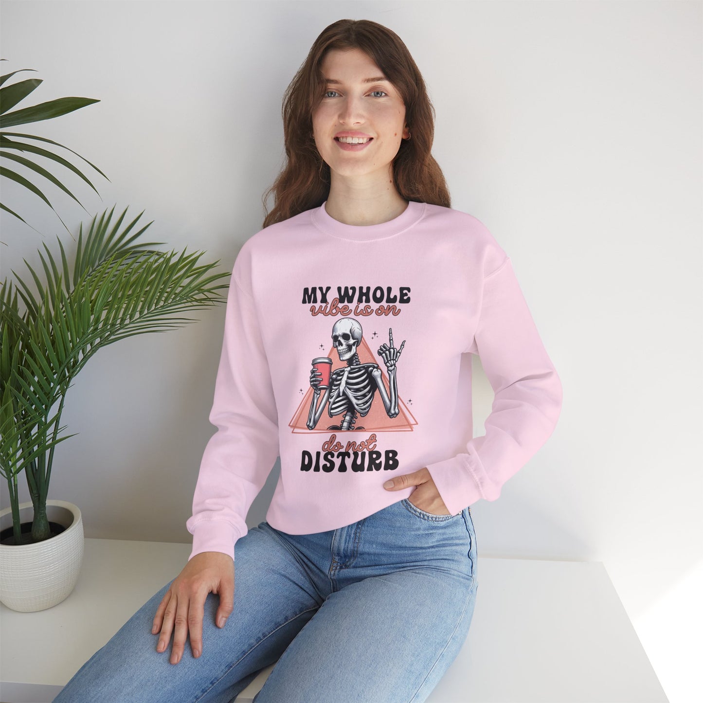 My Whole Vibe Is On Do Not Disturb Women's Heavy Blend Crewneck Sweatshirt