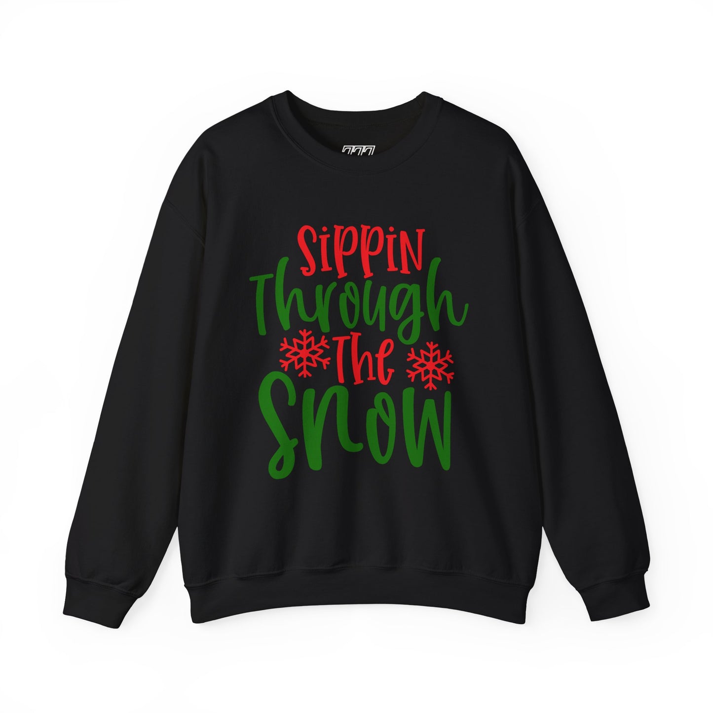 Sippin’ Through The Snow Sweatshirt – Festive Holiday Unisex Heavy Blend Crewneck