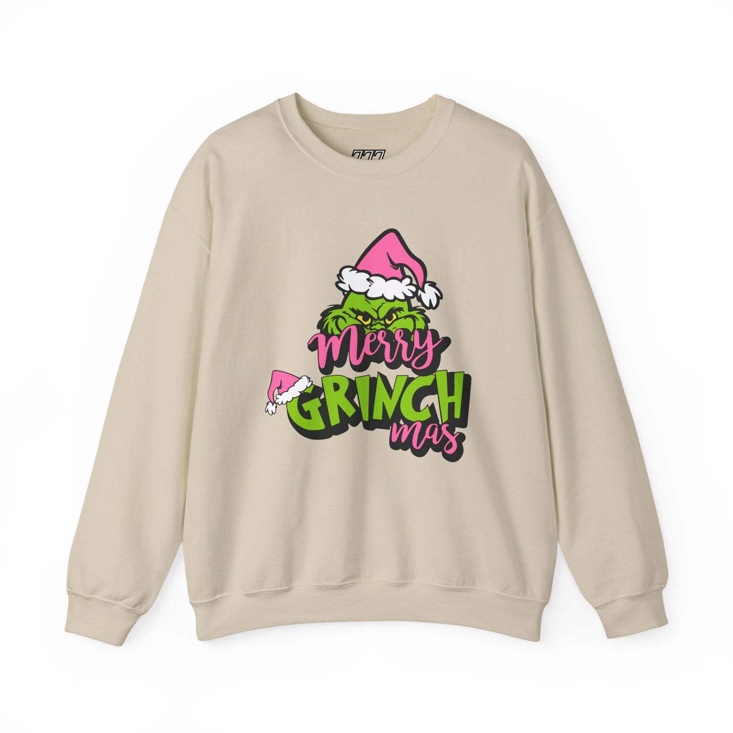 Merry Grinchmas Funny Christmas Grinch-Inspired Holiday Sweatshirt – Pink Santa Festive Unisex Heavy Blend Crewneck