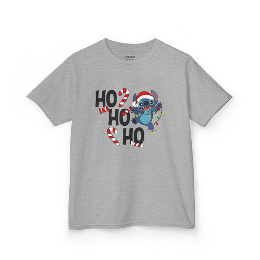 Ho Ho Ho Christmas Alien Kids T-Shirt – Festive Heavy Cotton Holiday Tee