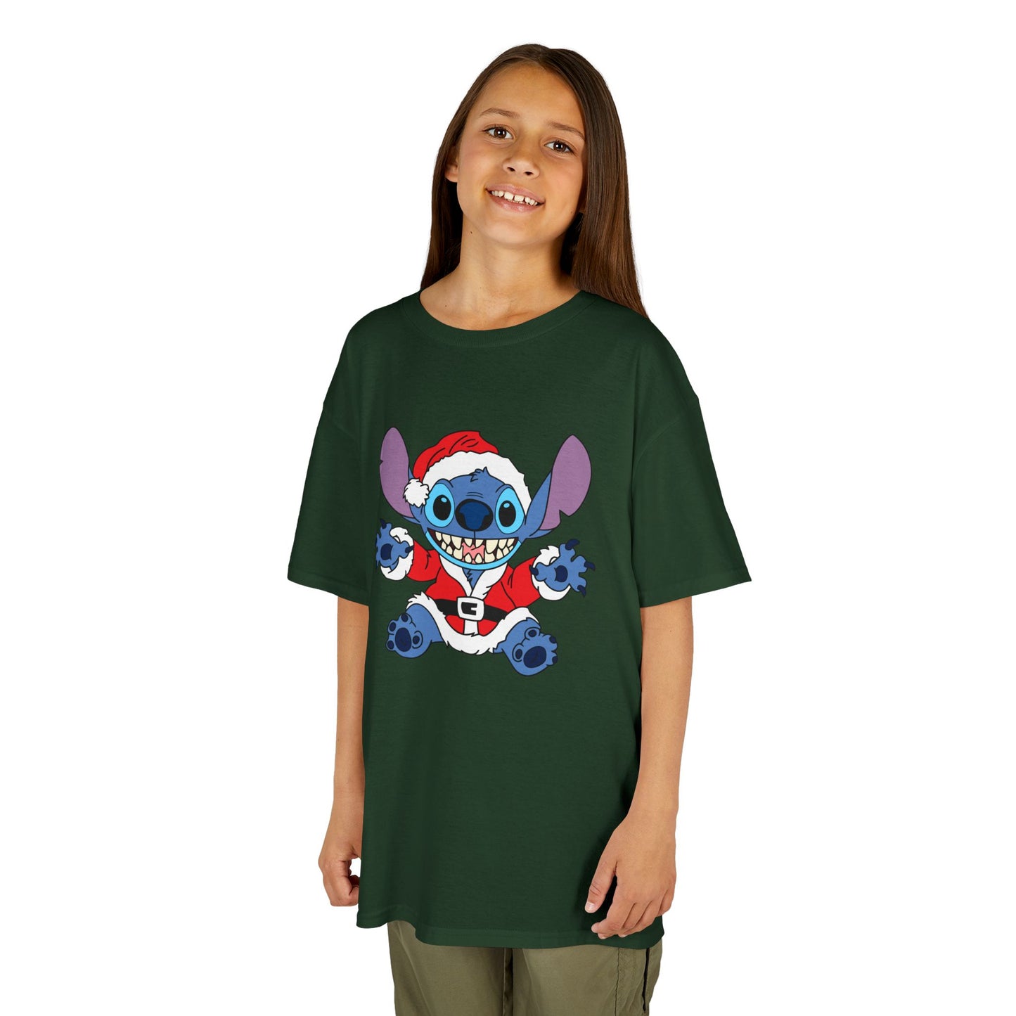 Alien Santa Kids Christmas T-Shirt – Cute Blue Alien Holiday Tee
