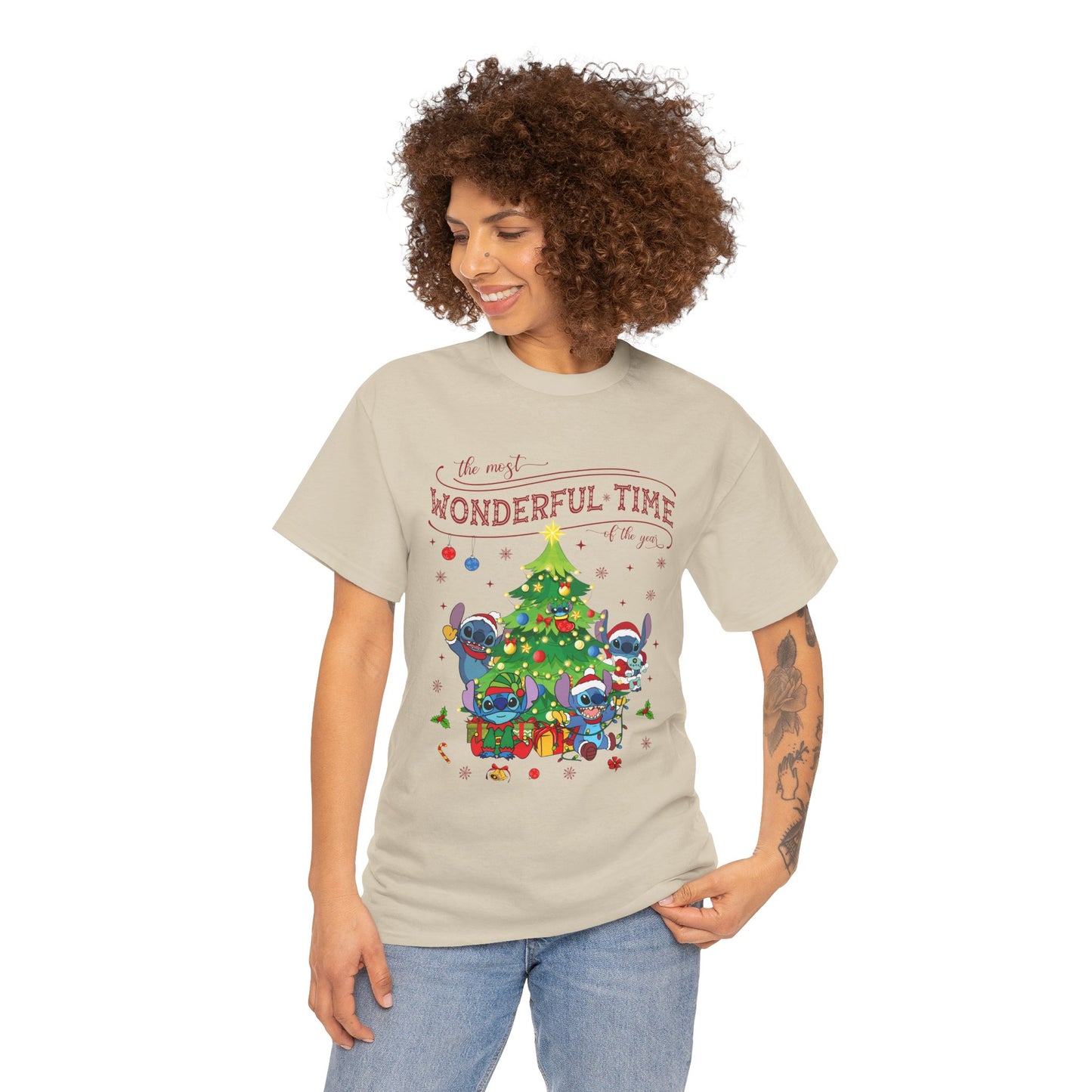The Most Wonderful Time of the Year Christmas Tee – Cute Holiday Characters Festive Unisex Heavy Cotton T-Shirt