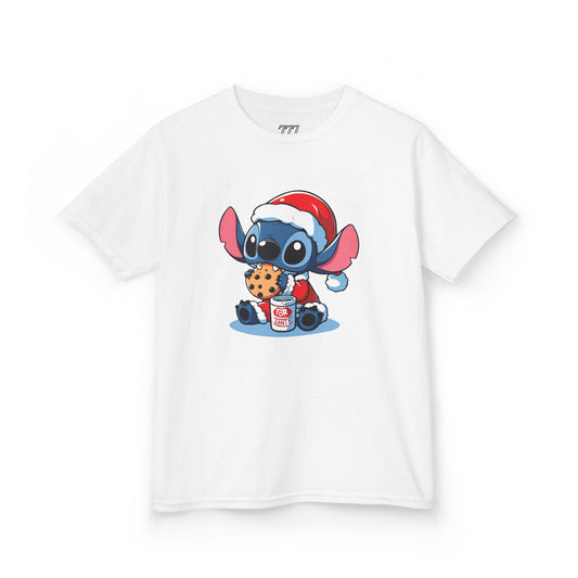 Saint Stitch Christmas Kids T-Shirt – Cute Holiday Alien Heavy Cotton Tee