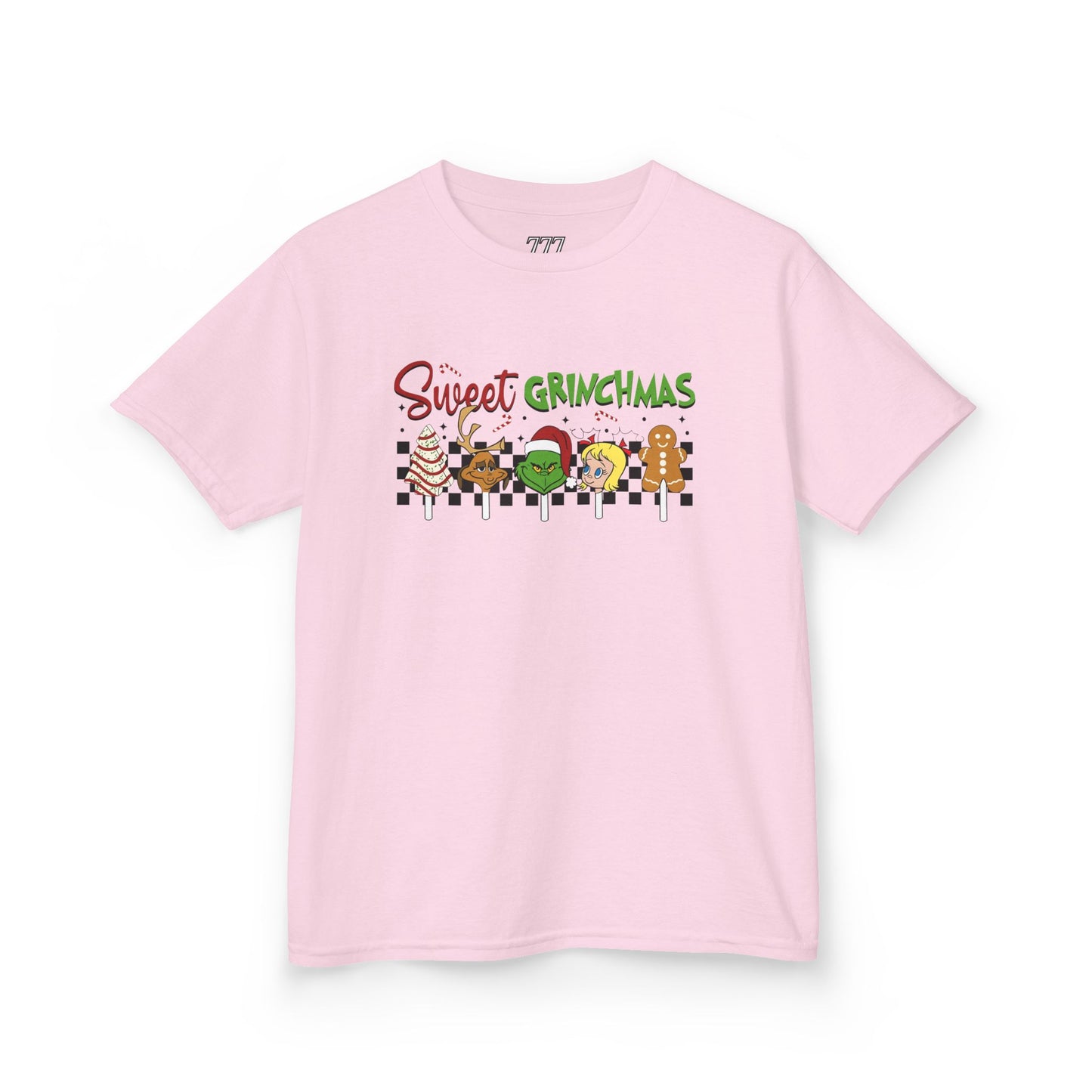Sweet Grinchmas Candy Christmas Kids Tee – Cute Holiday Treat Characters Kids Heavy Cotton T-Shirt
