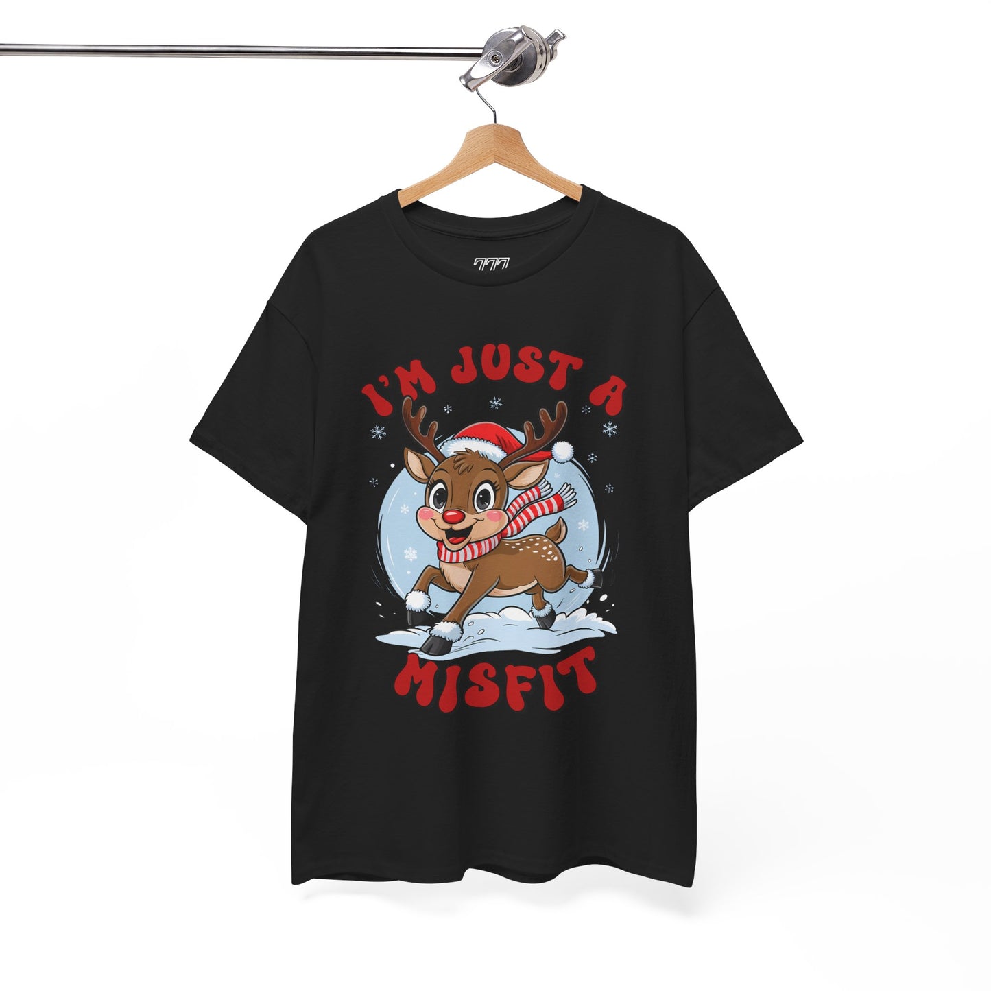 I’m Just a Misfit Unisex Heavy Cotton T-Shirt – Cute Christmas Reindeer Holiday Tee