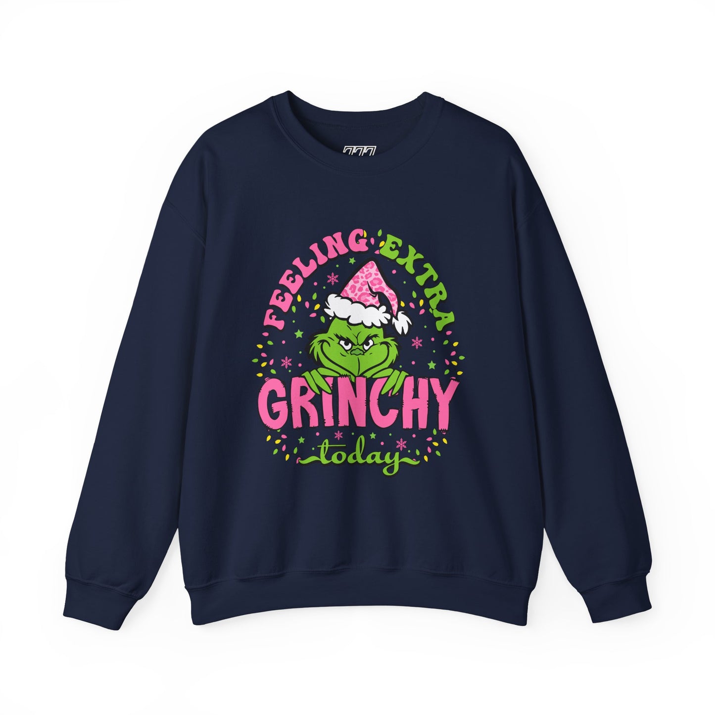 Feeling Extra Grinchy Today Funny Christmas Grinch-Inspired Holiday Sweatshirt – Pink Santa Festive Unisex Heavy Blend Crewneck