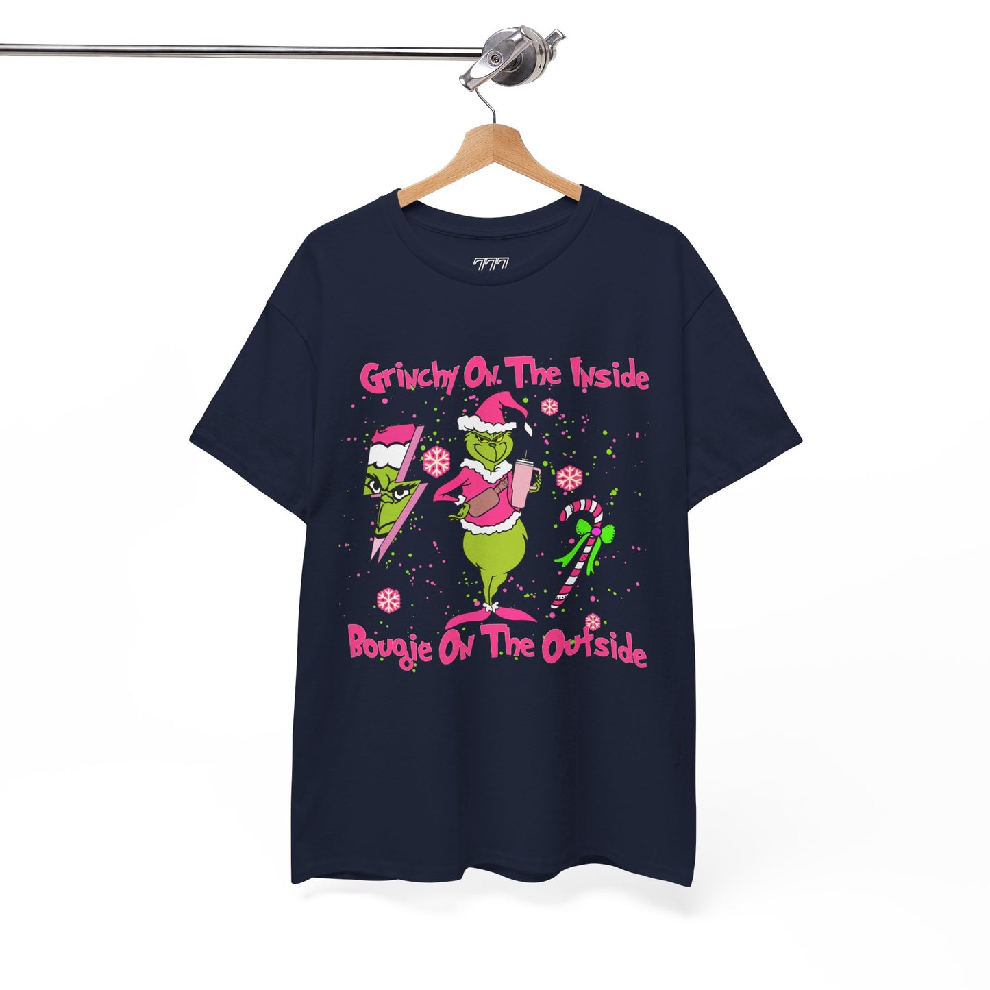 Grinchy On The Inside, Bougie On The Outside Unisex Heavy Cotton T-Shirt - Funny Holiday Tee