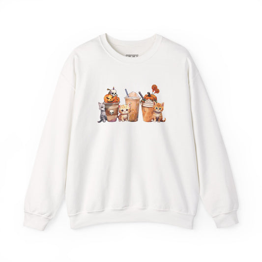 Coffee & Cats Unisex Heavy Blend Crewneck Sweatshirt