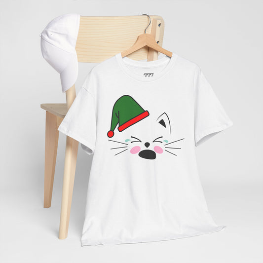 Elf Cat Christmas T-Shirt – Cute Kawaii Cat Holiday Tee (Unisex)